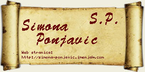 Simona Ponjavić vizit kartica